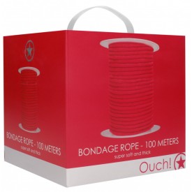 Красная веревка для связывания Bondage Rope - 100 м.
