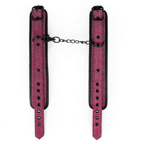 Розово-черные наручники на застежках