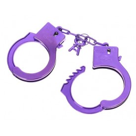 Фиолетовые пластиковые наручники "Блеск"